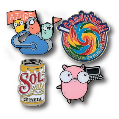 Custom Lapel Pins - 1 1/2" (1.5") Die Struck Iron Soft Enamel